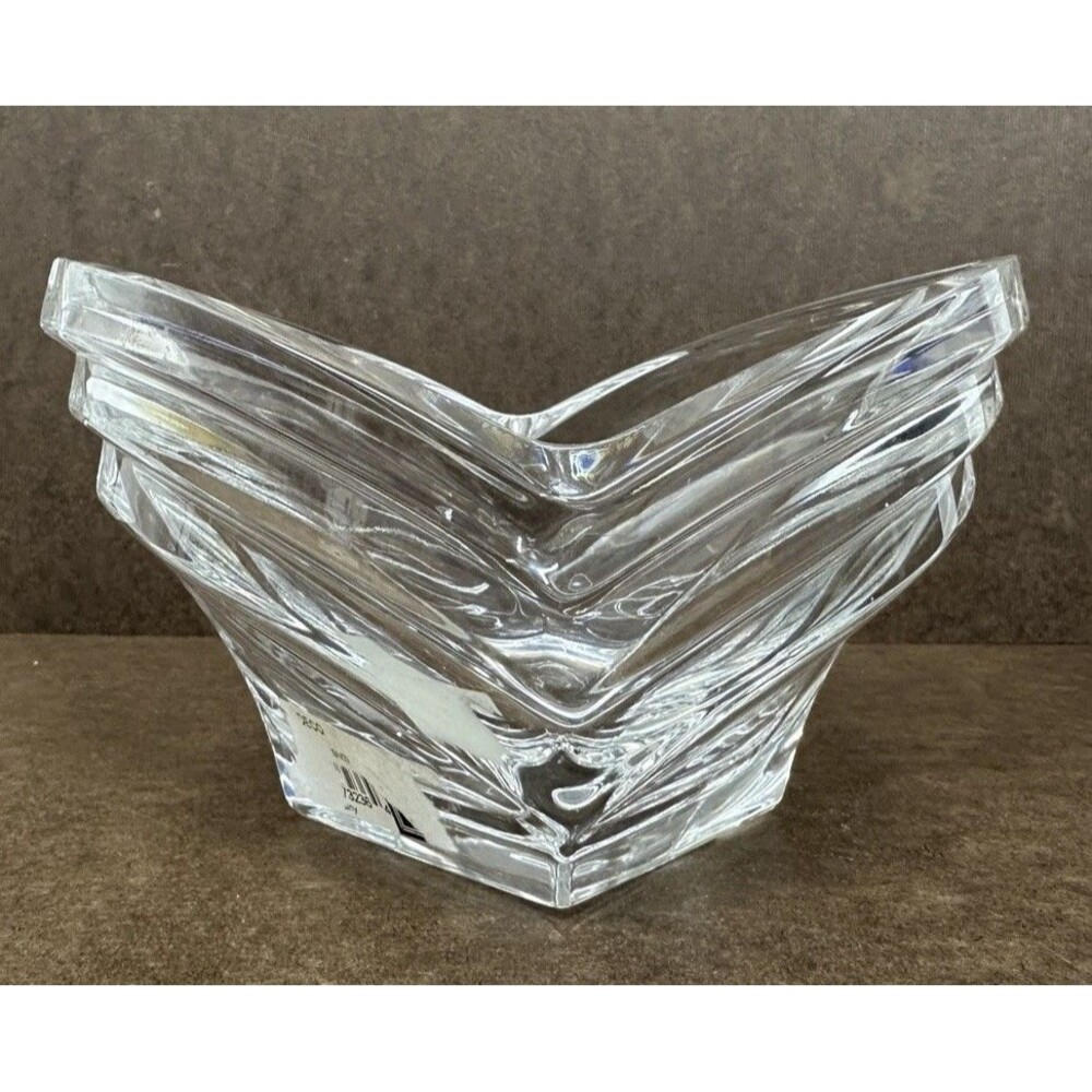 Mikasa Clear Crystal Deco Bowl Heavy Faceted Geometric *READ*